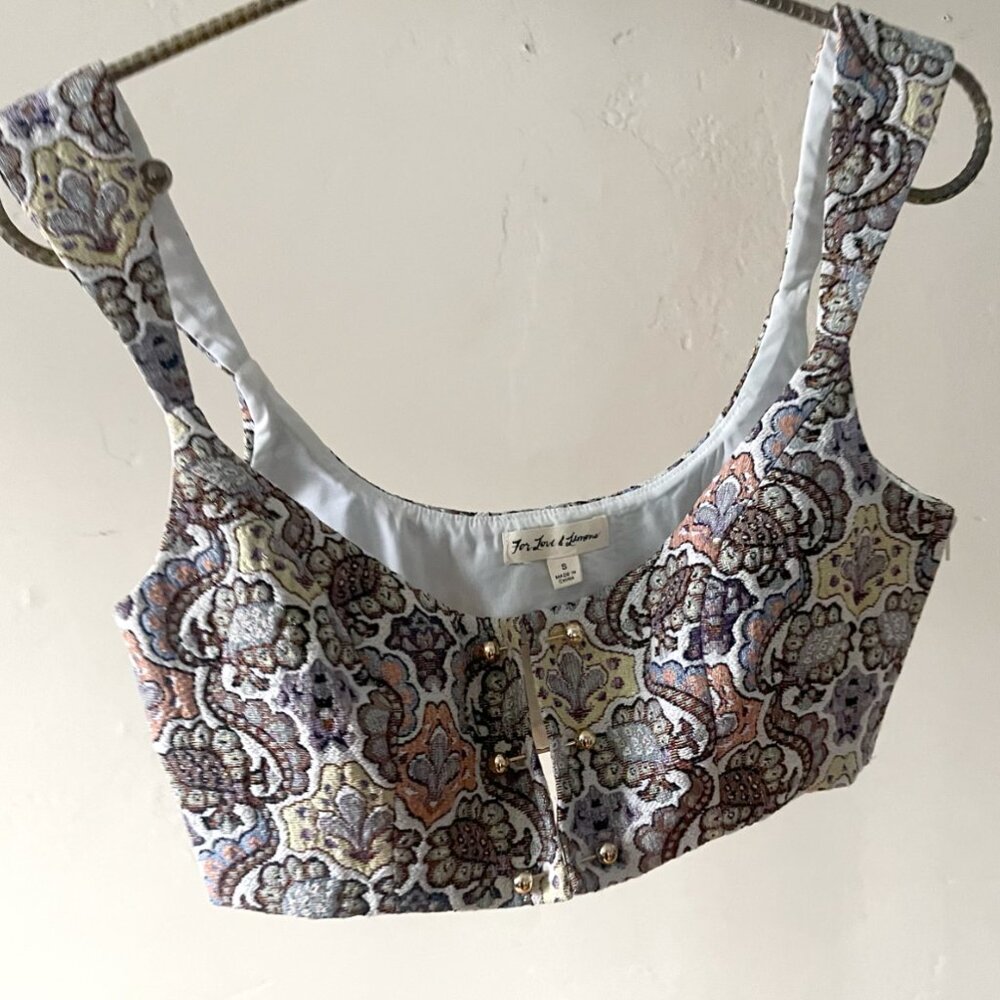 For Love and Lemons embroidered crop top